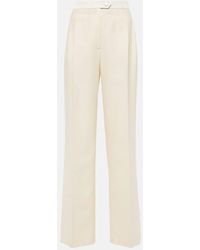 Etro - Cotton And Wool Straight Pants - Lyst
