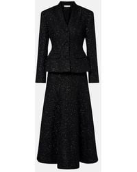Self-Portrait - Robe Midi En Boucle A Basque - Lyst