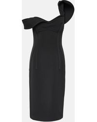 Bottega Veneta - One-shoulder Wool Bustier Dress - Lyst