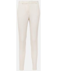 Versace - High-Rise Wool Slim Pants - Lyst