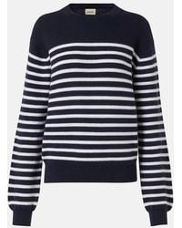 KHAITE - Jersey Viola De Mezcla De Cachemir A Rayas - Lyst