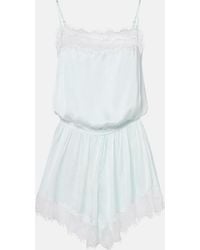 Poupette - Silvia Lace-Trimmed Romper - Lyst