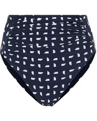 Self-Portrait Bikiniunterteil mit hoher Taille - Blau