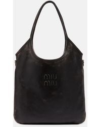 Miu Miu - Ivy Distressed Leather Shoulder Bag - Lyst