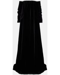 Max Mara - Open-Back Cotton Velvet Gown - Lyst