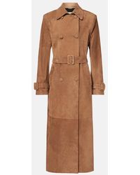 Nour Hammour - Trench-Coat Tate En Daim - Lyst