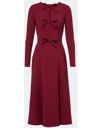 Carolina Herrera - Bow-Detail Crepe Midi Dress - Lyst