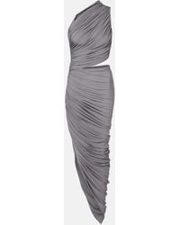 Alaïa - Gathered Asymmetric Midi Dress - Lyst