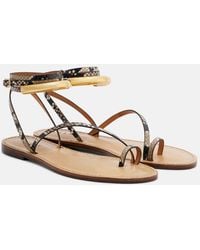 Amanu - Kalahari Snake-Effect Leather Sandals - Lyst