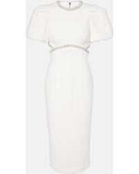 Rebecca Vallance - Bridal Alicia Embellished Crepe Midi Dress - Lyst