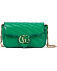 Gucci GG Marmont Super Mini Shoulder Bag - Green