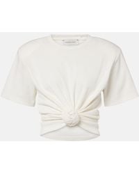 Magda Butrym - Cropped Cotton-Blend T-Shirt - Lyst