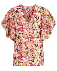Stella McCartney - Floral Silk Crepe Blouse - Lyst