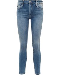 AG Jeans High-Rise Jeans Farrah Skinny Ankle - Blau