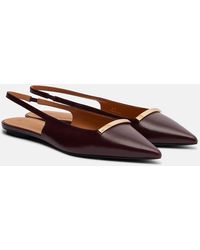 Tod's - Barretta Leather Slingback Flats - Lyst