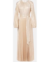 Jonathan Simkhai - Varenya Pleated Satin Midi Dress - Lyst