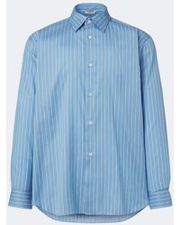 AURALEE - Striped Cotton And Silk Shirt - Lyst