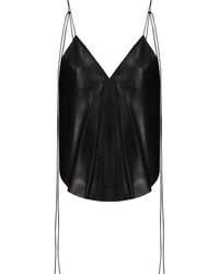 Petar Petrov Colby Leather Top - Black