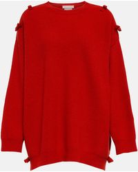 Valentino - Bow-embellished Virgin Wool Sweater - Lyst