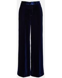 Etro - Velvet Wide-Leg Pants - Lyst