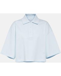 Bottega Veneta - Cropped Cotton Pique Polo Shirt - Lyst