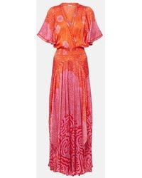 Poupette - Mabelle Printed Front-Slit Maxi Dress - Lyst