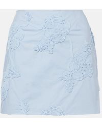 ROTATE BIRGER CHRISTENSEN - Minifalda De Algodon Floral Bordada - Lyst