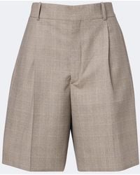 Bottega Veneta - Prince Of Wales Check Wool Bermuda Shorts - Lyst