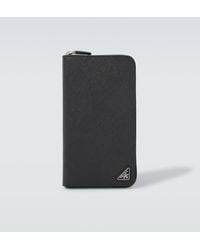 Prada - Logo Saffiano Leather Wallet - Lyst