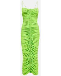 Alex Perry - Everett Ruched Lycra Midi Dress - Lyst