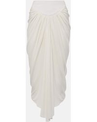 Alaïa - Draped Asymmetric Midi Skirt - Lyst