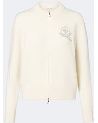 Moncler - Embroidered Wool And Cashmere Cardigan - Lyst