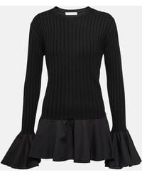 JW Anderson - Ruffled Ribbed-knit Wool Sweater - Lyst