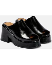 Ganni - Platform Patent Leather Sandals - Lyst