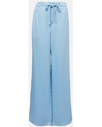 Gucci - Weite Hose Gg Aus Satin - Lyst