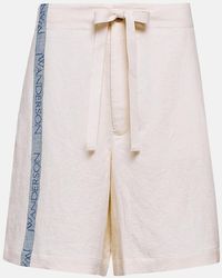JW Anderson - High-Rise Cotton And Linen Shorts - Lyst