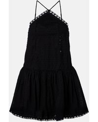 Poupette - Nora Crochet-Trimmed Cotton Minidress - Lyst