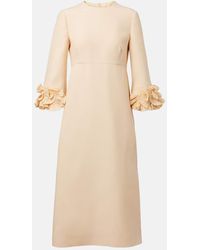 Valentino - Ruffled Crepe Couture Midi Dress - Lyst