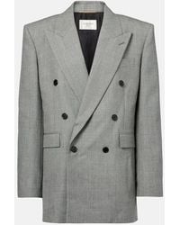 Saint Laurent - Double-Breasted Wool Twill Blazer - Lyst