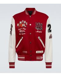 Amiri Tiger Patch Varsity Jacket in Red for Men | Lyst