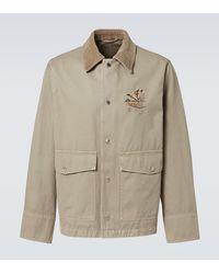 Burberry - Bestickte Feldjacke Aus Baumwoll-Twill - Lyst