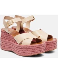 Chloé - Isla Leather Espadrille Wedges - Lyst