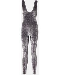 Gucci - Gg Crystal Velvet Jumpsuit - Lyst