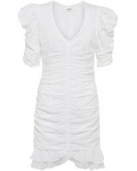 Étoile Isabel Marant Sireny Cotton Ruched Minidress - White