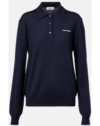 Miu Miu - Virgin Wool Polo Sweater - Lyst