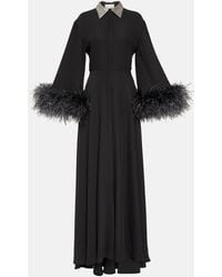Valentino - Feather-trimmed Silk Gown - Lyst