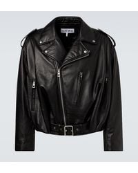 Loewe - Balloon Leather Biker Jacket - Lyst