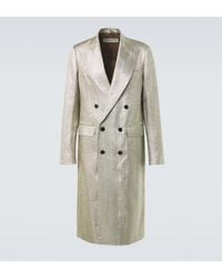 Dries Van Noten - Double-Breasted Lame Coat - Lyst