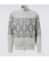 Brunello Cucinelli - Cardigan Aus Wolle, Seide Und Kaschmir - Lyst