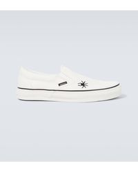 Undercover - Embroidered Cotton Canvas Slip-on Shoes - Lyst
